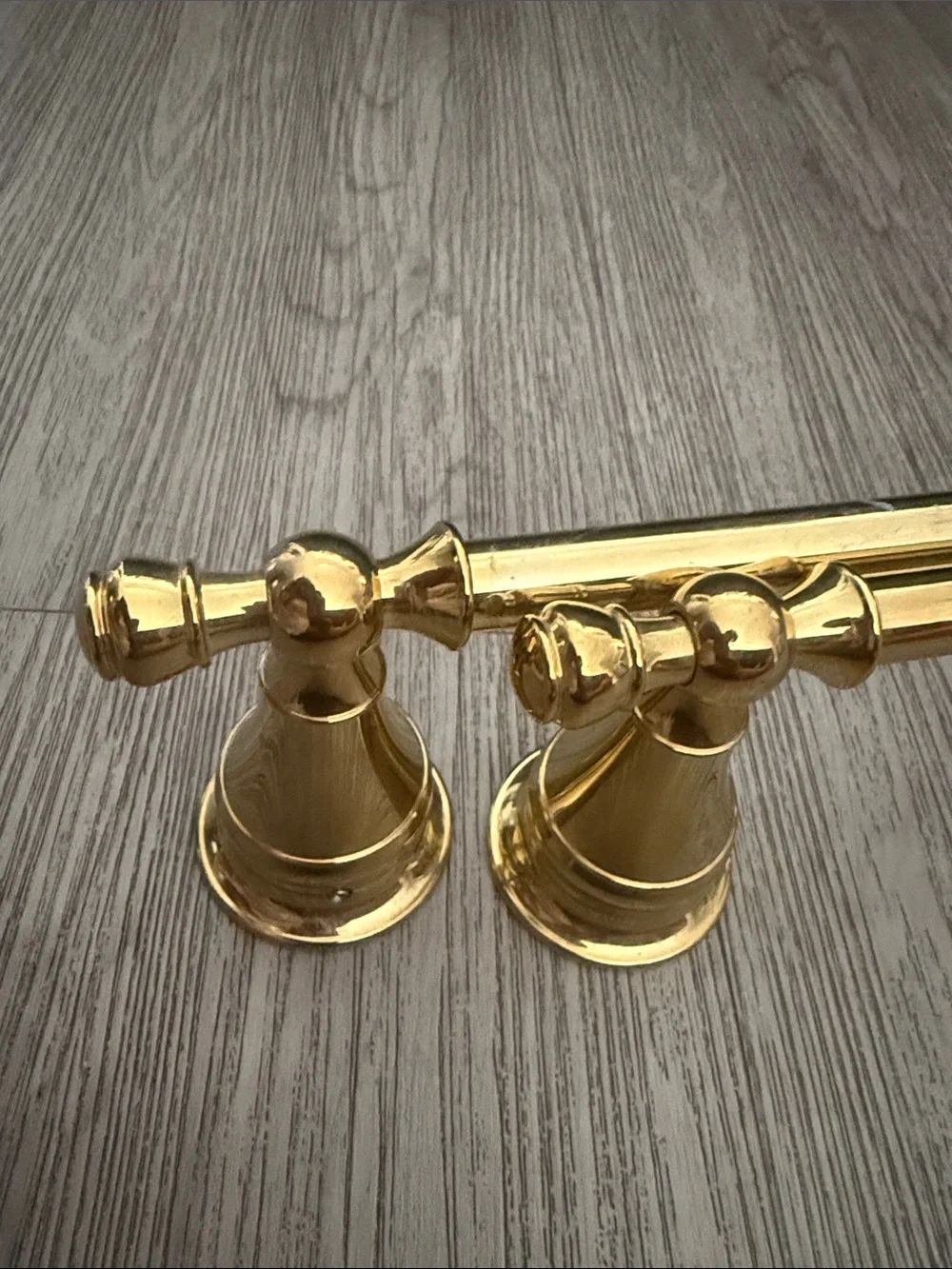 Pottery Barn Polished Brass Towel Bars - Gold Tone Pair